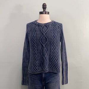 RVCA Blue Knitted Cropped Sweater
